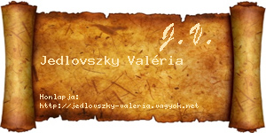 Jedlovszky Valéria névjegykártya